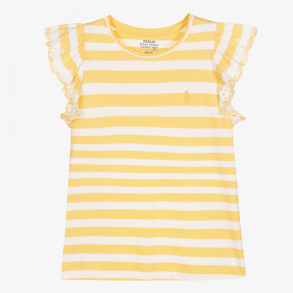 Polo Ralph Lauren - Gelbes Teen T-Shirt für Mädchen | Childrensalon