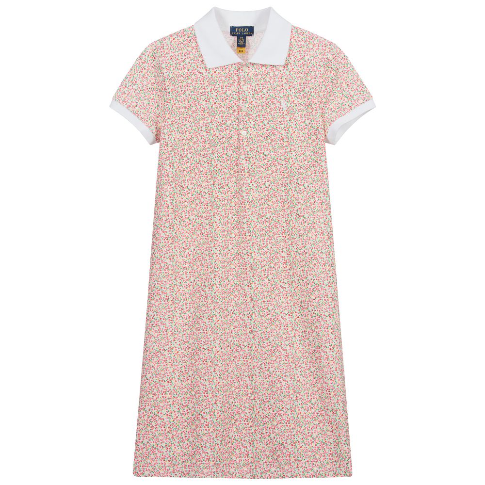 Polo Ralph Lauren - Розовое платье поло в цветочек для подростков | Childrensalon
