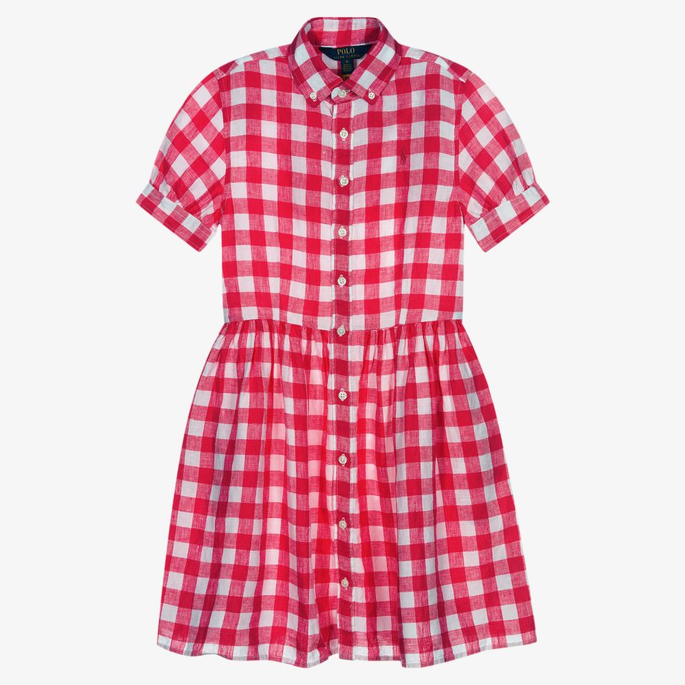 Polo Ralph Lauren - Pinkes Teen Kleid mit Vichykaros | Childrensalon