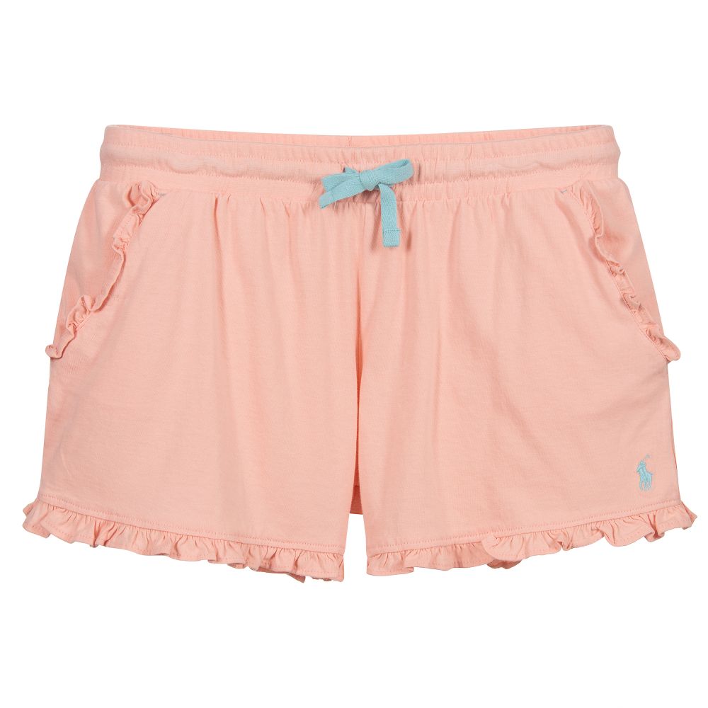 Polo Ralph Lauren - Teen Pink Logo Ruffle Shorts | Childrensalon