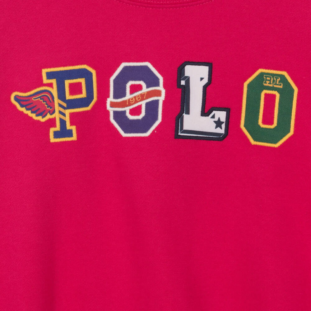 Polo Ralph Lauren-Teen Pink Polo Logo Sweatshirt | Childrensalon Outlet