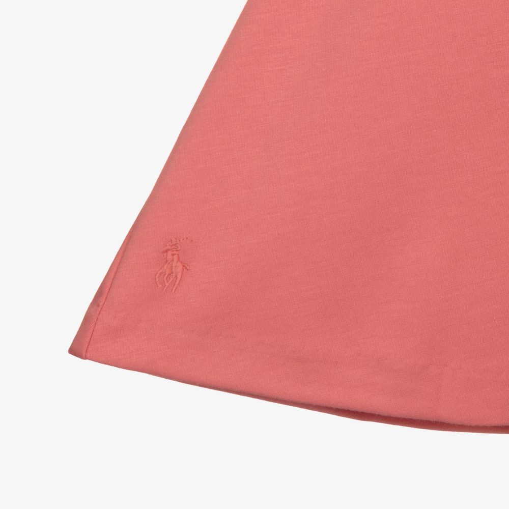 Поло Ralph Lauren-Розовое платье из джерси с рюшами для подростков | Childrensalon Outlet