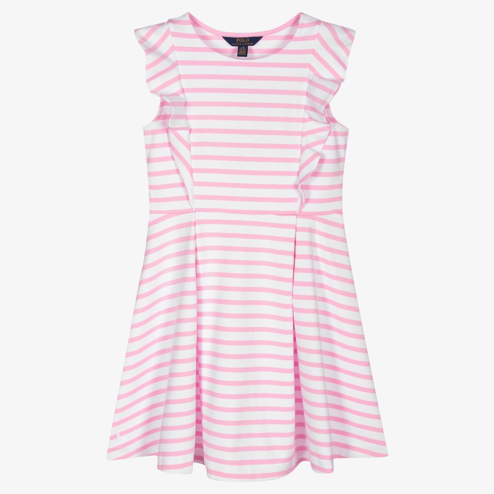 Ralph Lauren - Rosa gestreiftes Teen Kleid | Childrensalon