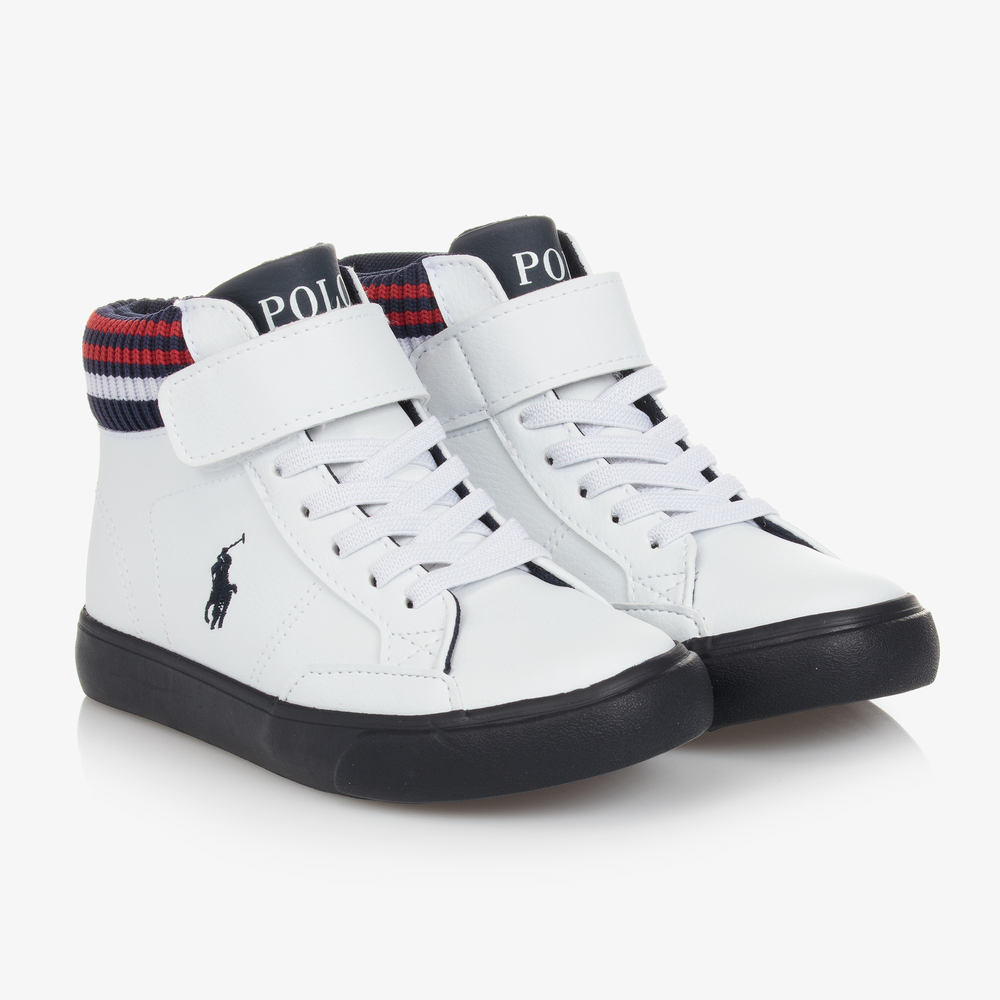Ralph lauren hi top trainers hot sale