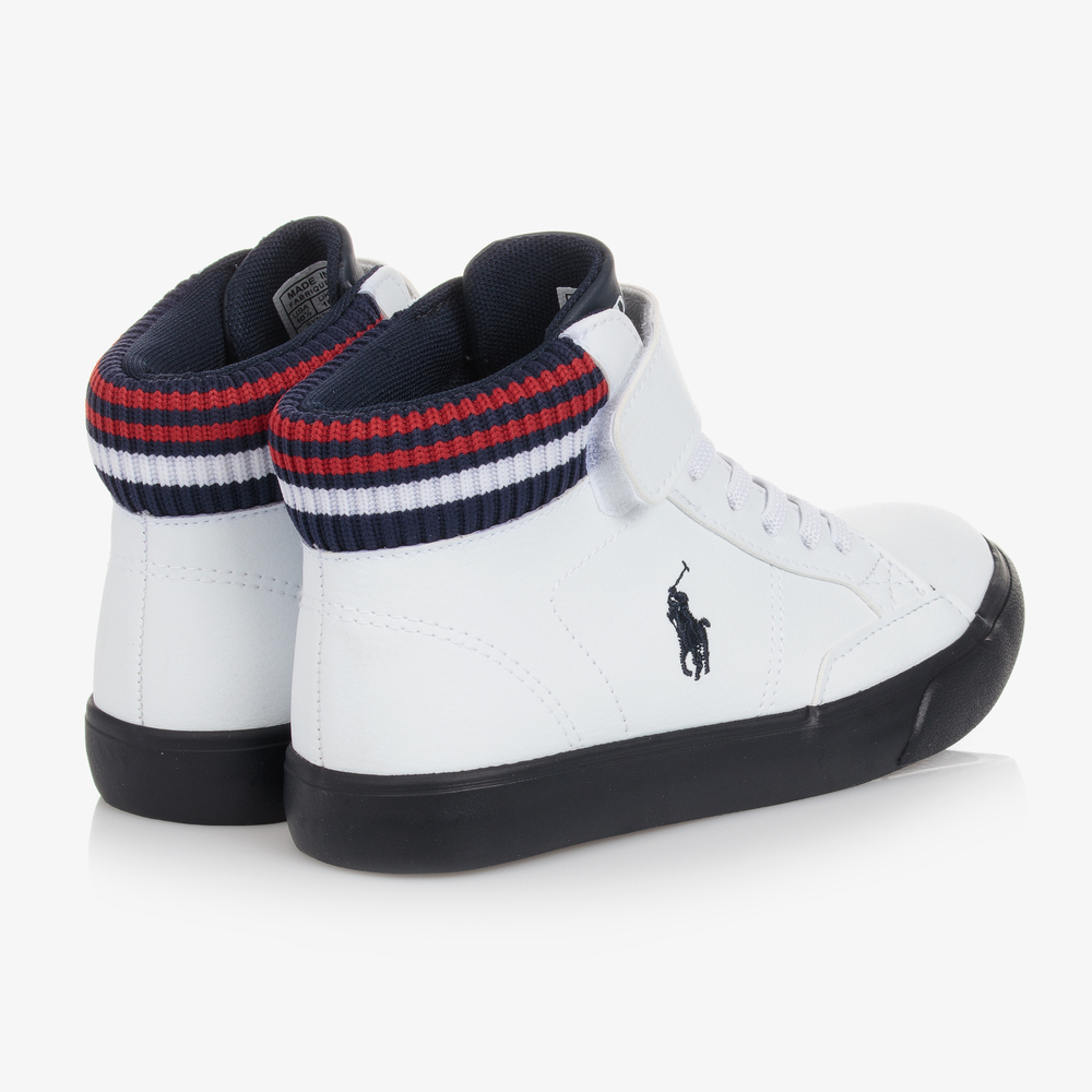 Polo Ralph Lauren Teen White High Top Trainers Childrensalon