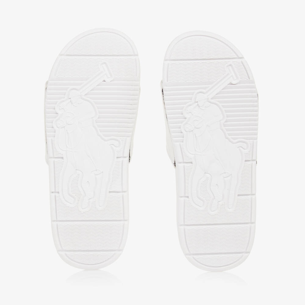 Ralph Lauren Teen White Pony Sliders