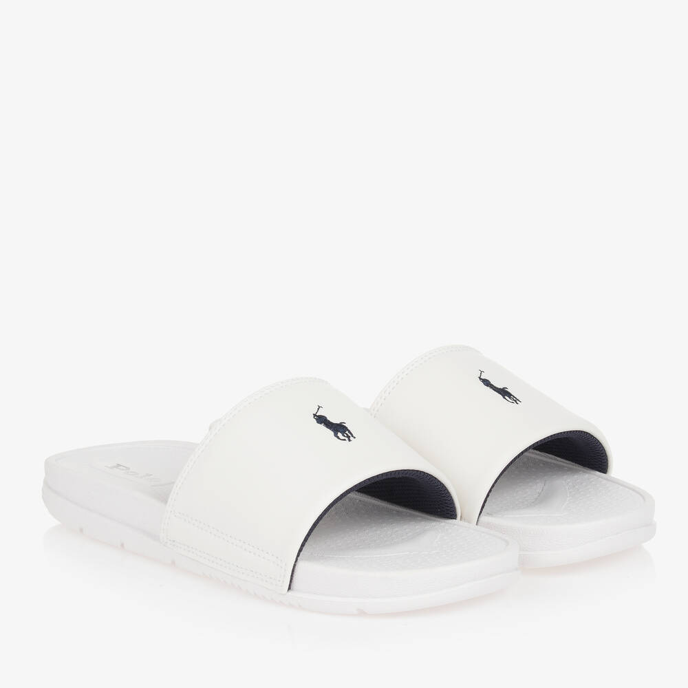 Ralph lauren white sliders outlet