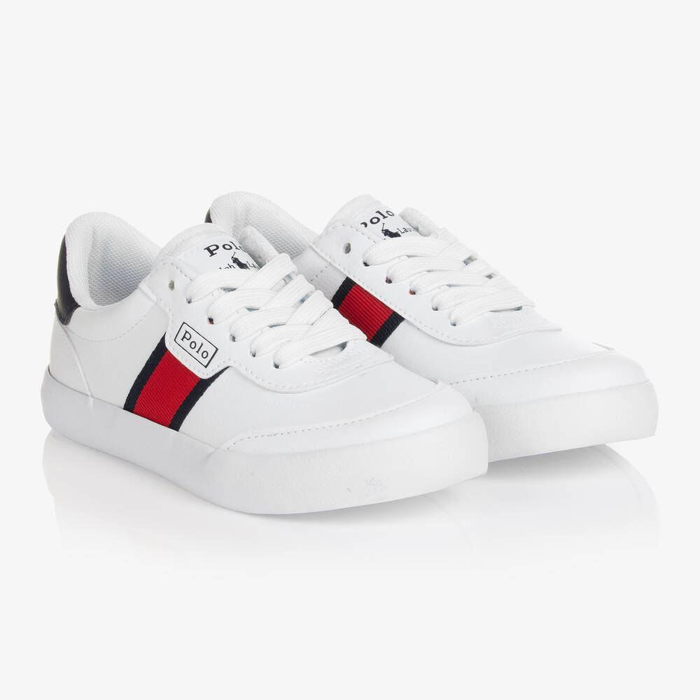 Polo Ralph Lauren - Teen Sneakers mit Streifen weiß/rot | Childrensalon