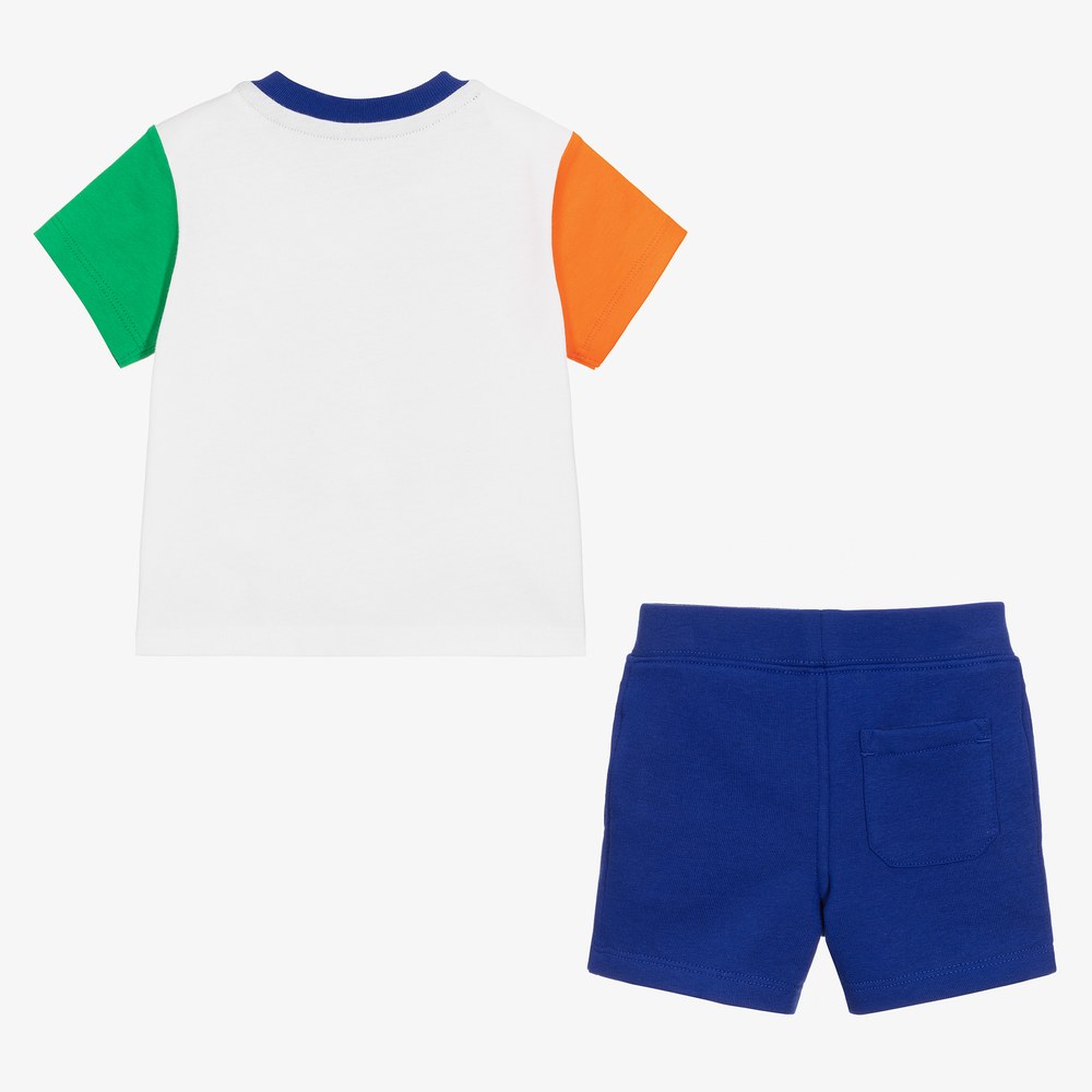 Ralph Lauren-White & Blue Shorts Set | Childrensalon Outlet