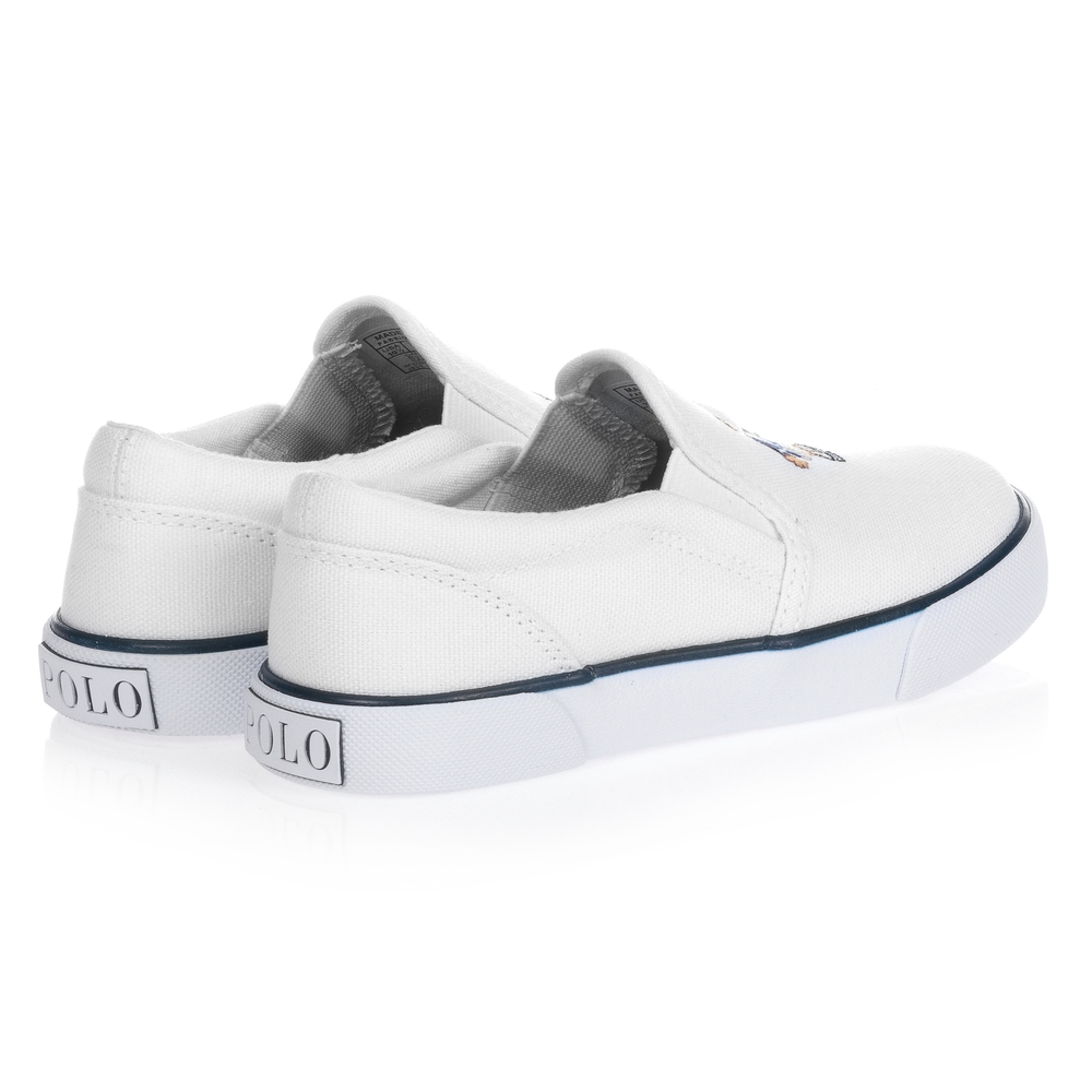 Polo ralph lauren white canvas shoes cheap