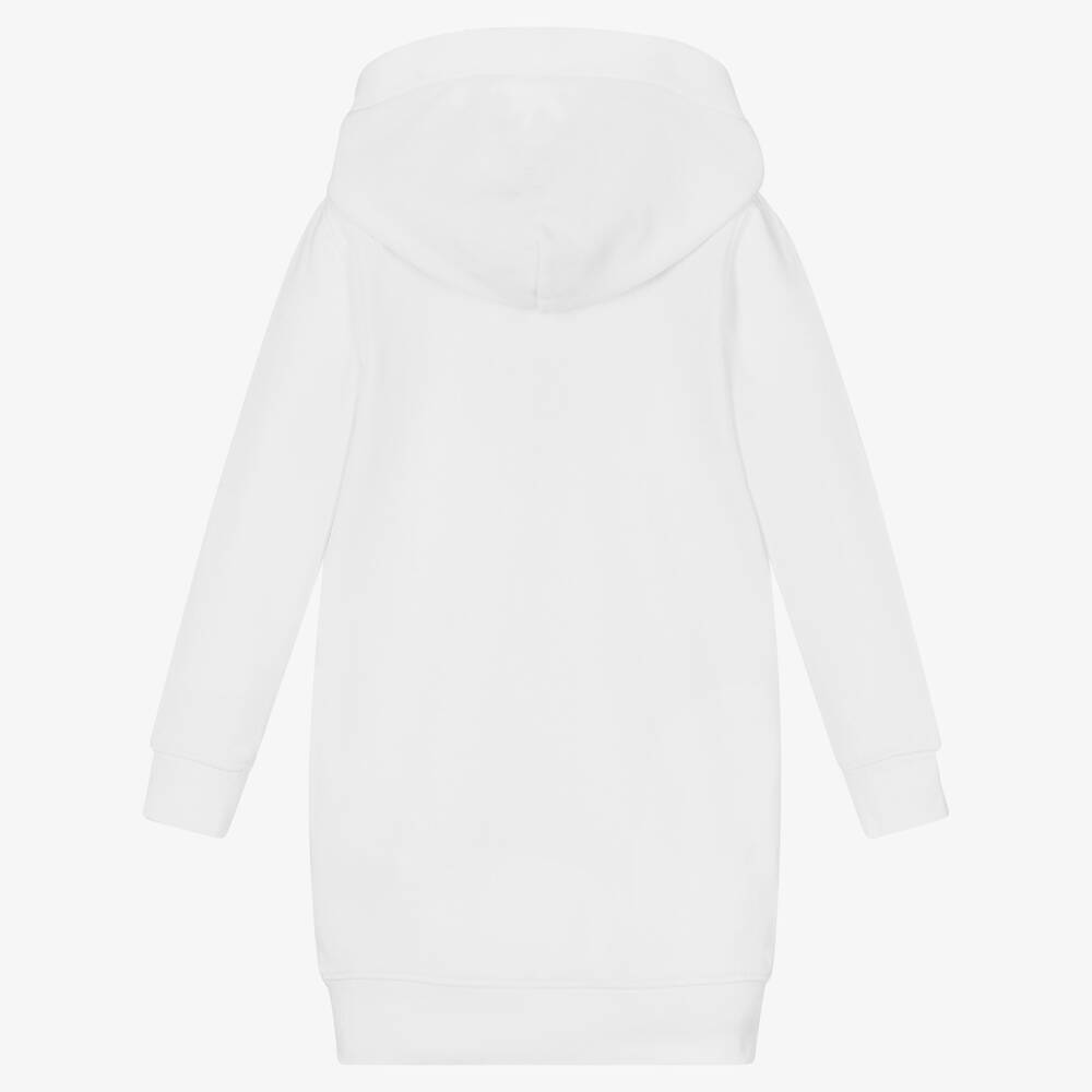 Поло Ralph Lauren-Белое хлопковое платье с капюшоном | Childrensalon Outlet