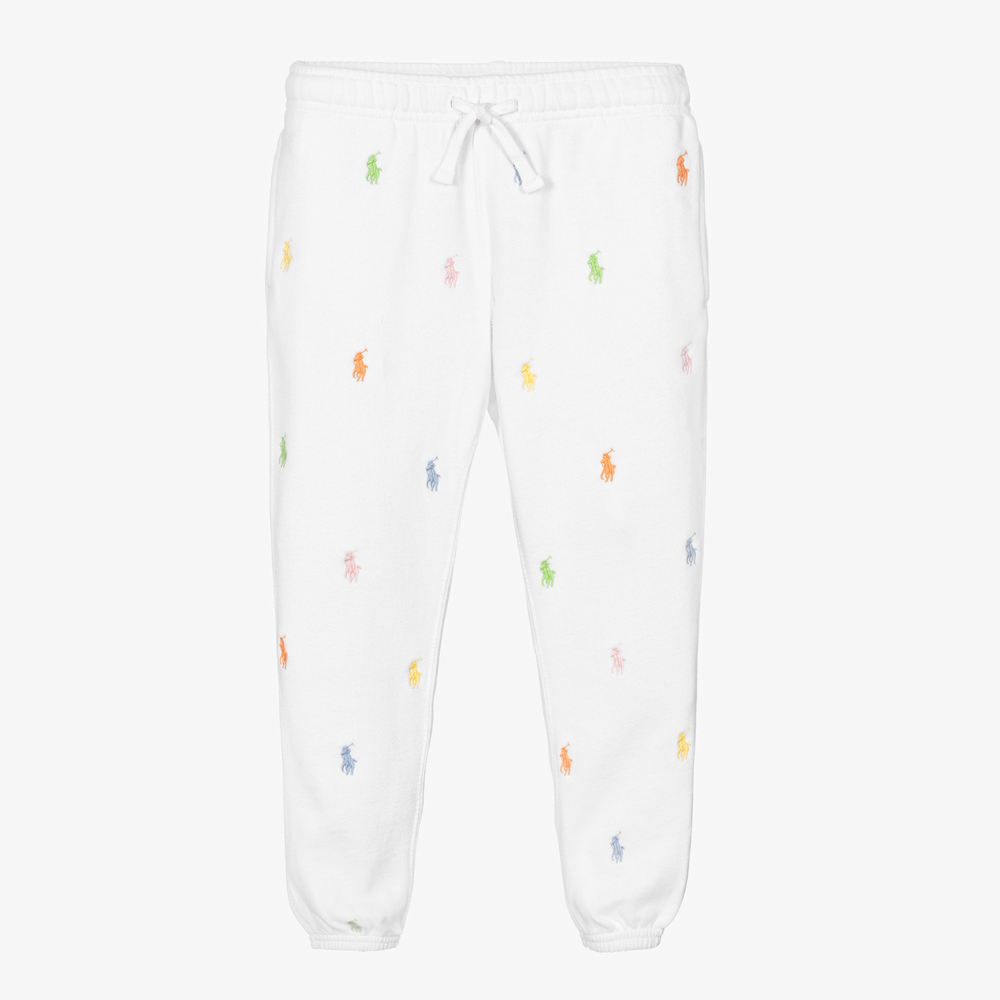 Polo Ralph Lauren - Bas de jogging blanc en coton | Childrensalon