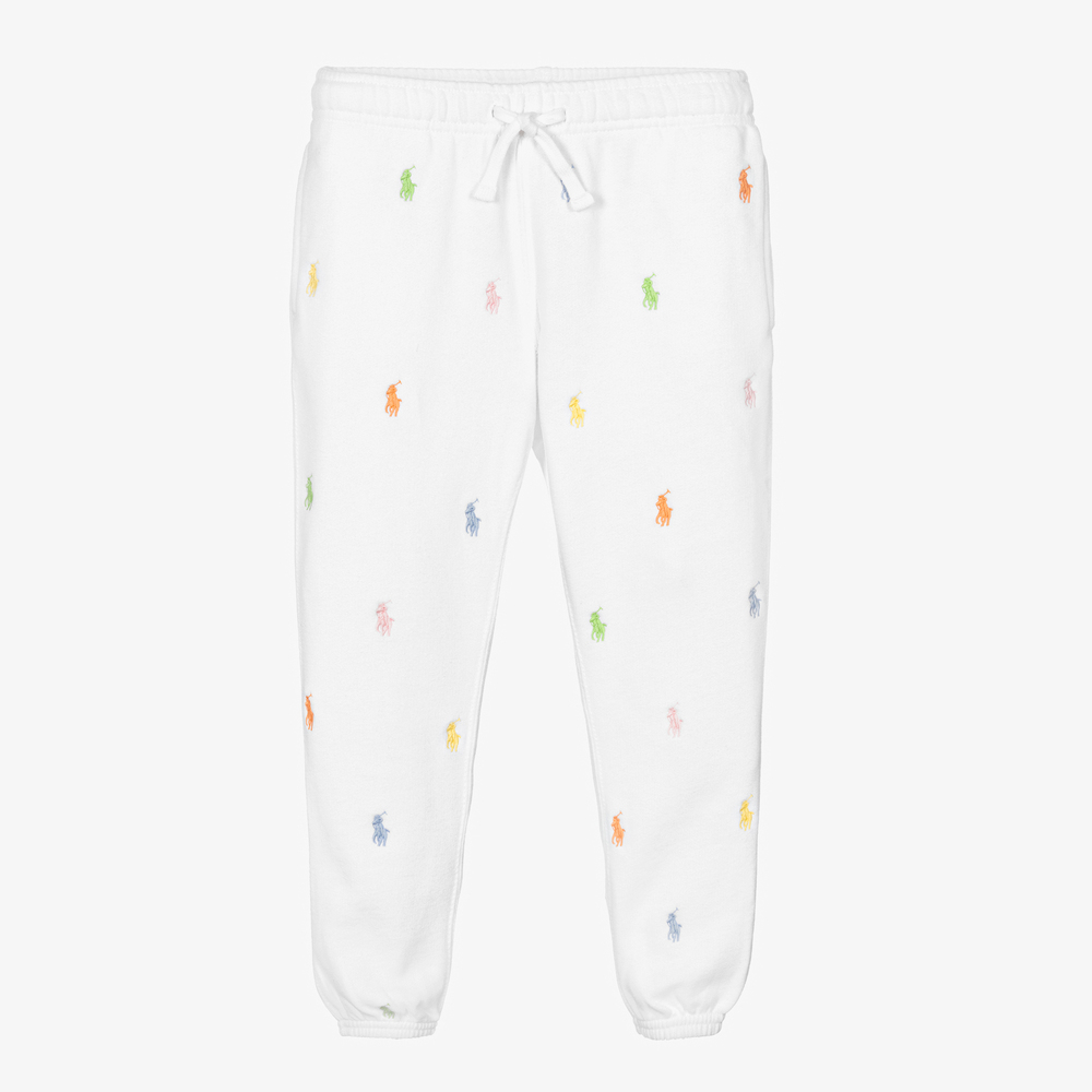 Polo Ralph Lauren - White Cotton Logo Joggers | Childrensalon