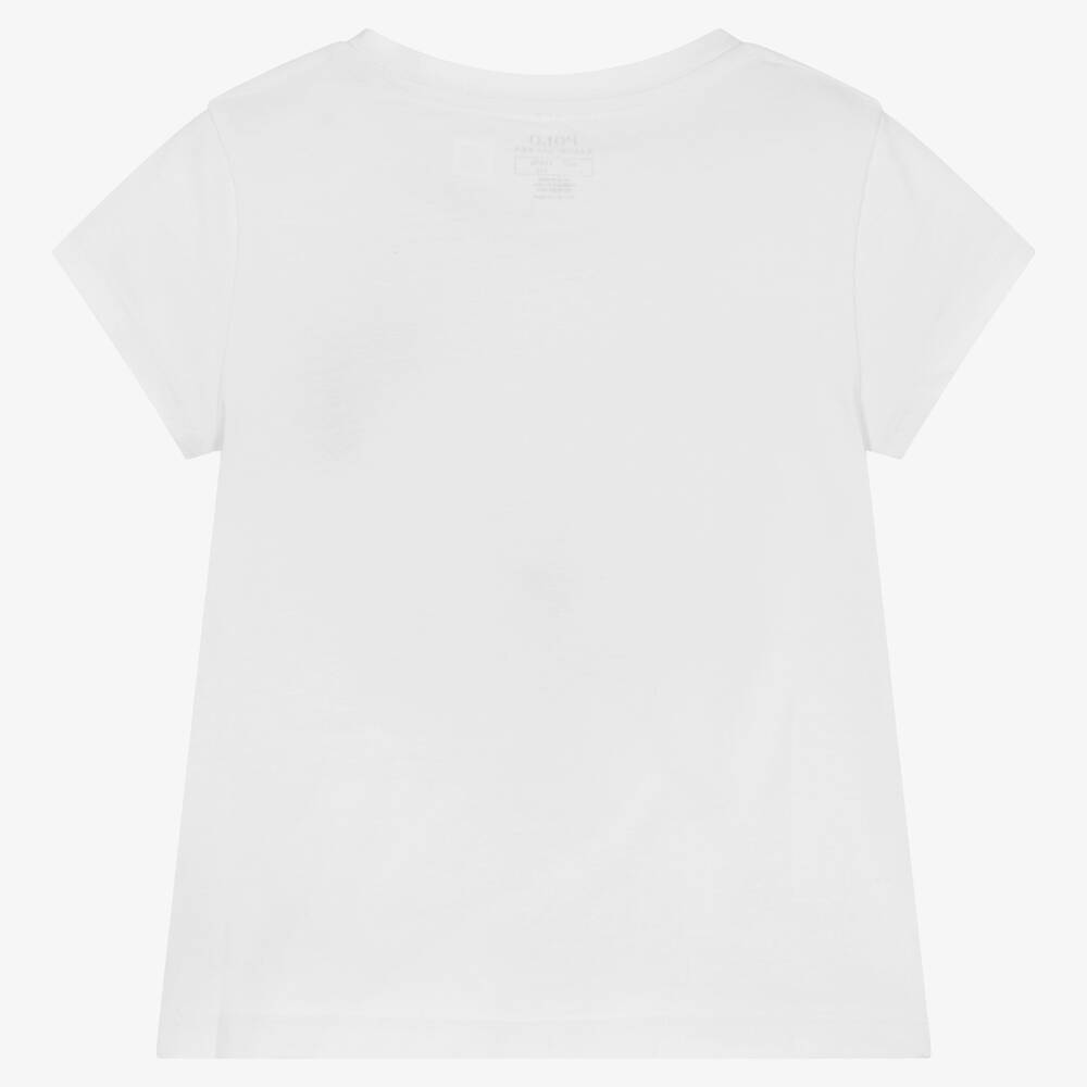 Ralph Lauren - White Cotton Patchwork Logo T-Shirt