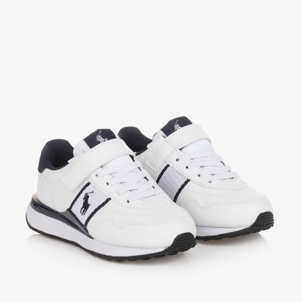 Mens ralph lauren white trainers clearance