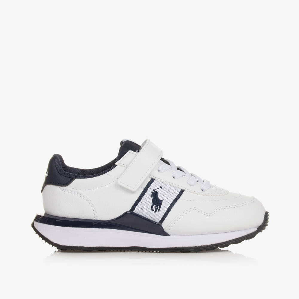 Ralph Lauren White Faux Leather Velcro Trainers Childrensalon Outlet