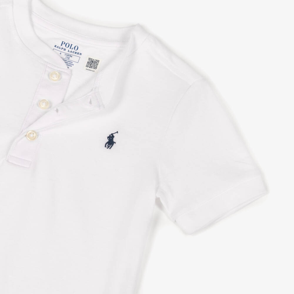 Ralph Lauren-White Henley Tshirt | Childrensalon Outlet