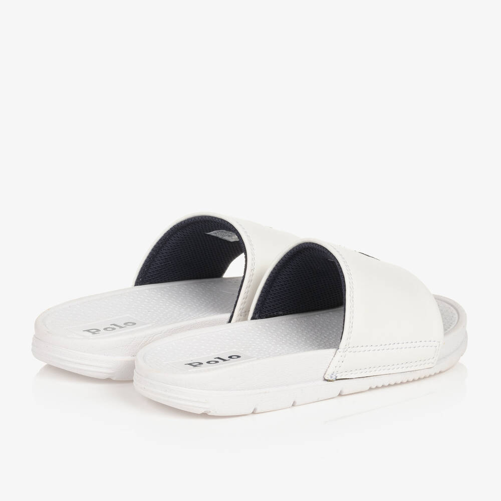 Ralph lauren white sliders best sale