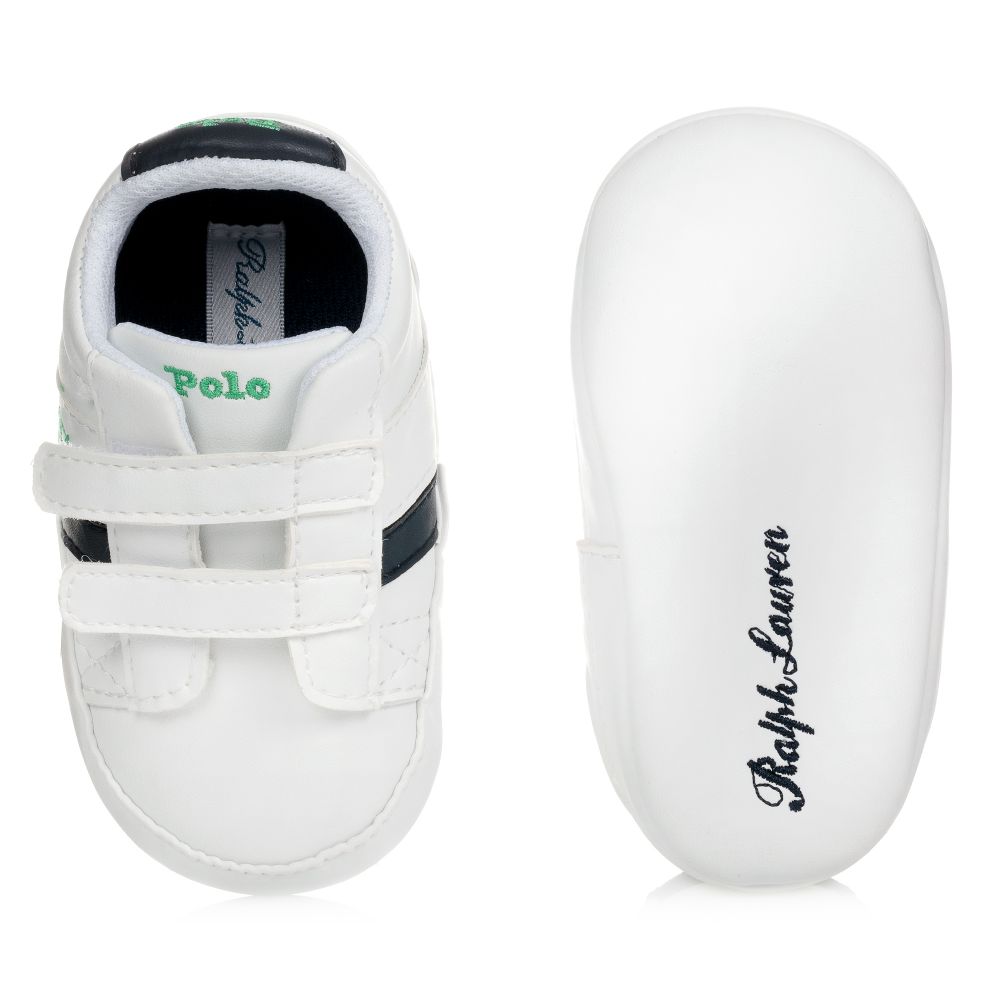 Ralph Lauren White Pre Walker Baby Trainers Childrensalon Outlet