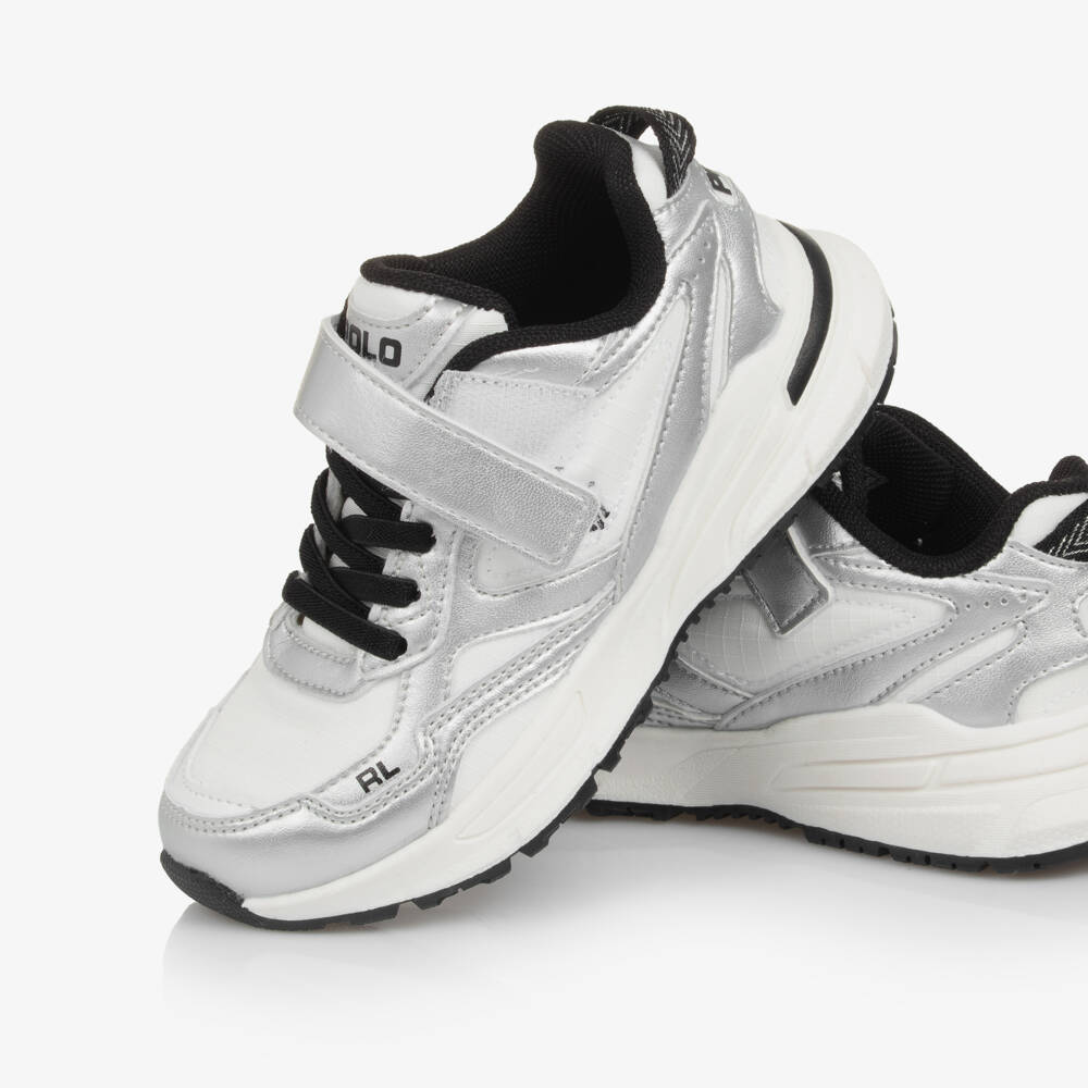 Ralph Lauren-White & Silver Trackster Trainers | Childrensalon Outlet