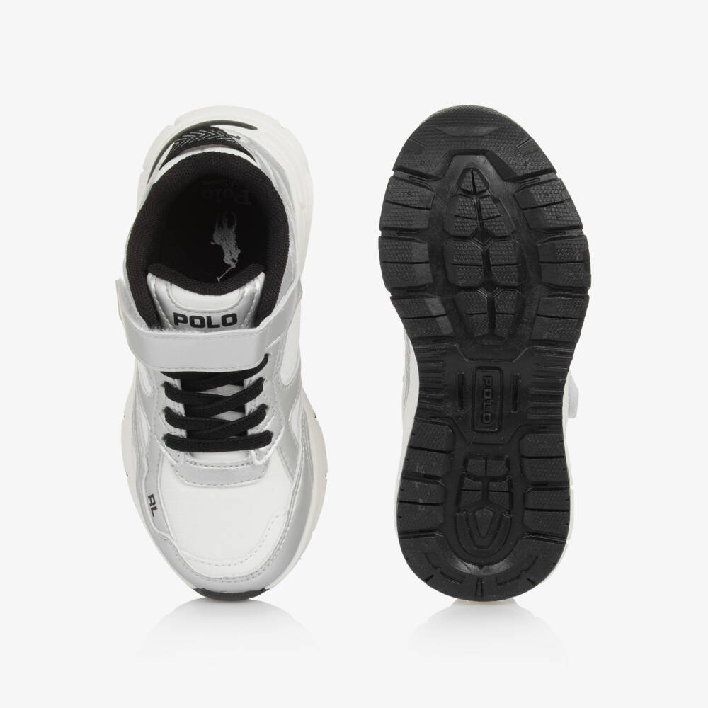 Ralph Lauren-White & Silver Trackster Trainers | Childrensalon Outlet