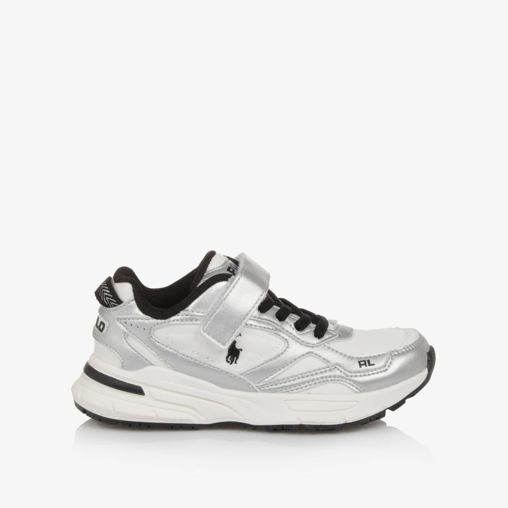Ralph Lauren-White & Silver Trackster Trainers | Childrensalon Outlet