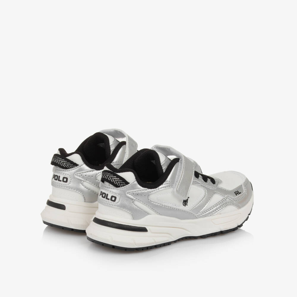 Ralph Lauren-White & Silver Trackster Trainers | Childrensalon Outlet