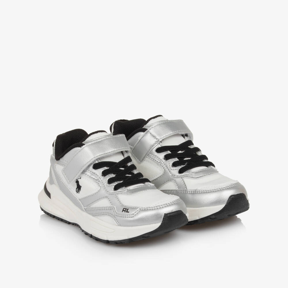 Ralph Lauren-White & Silver Trackster Trainers | Childrensalon Outlet