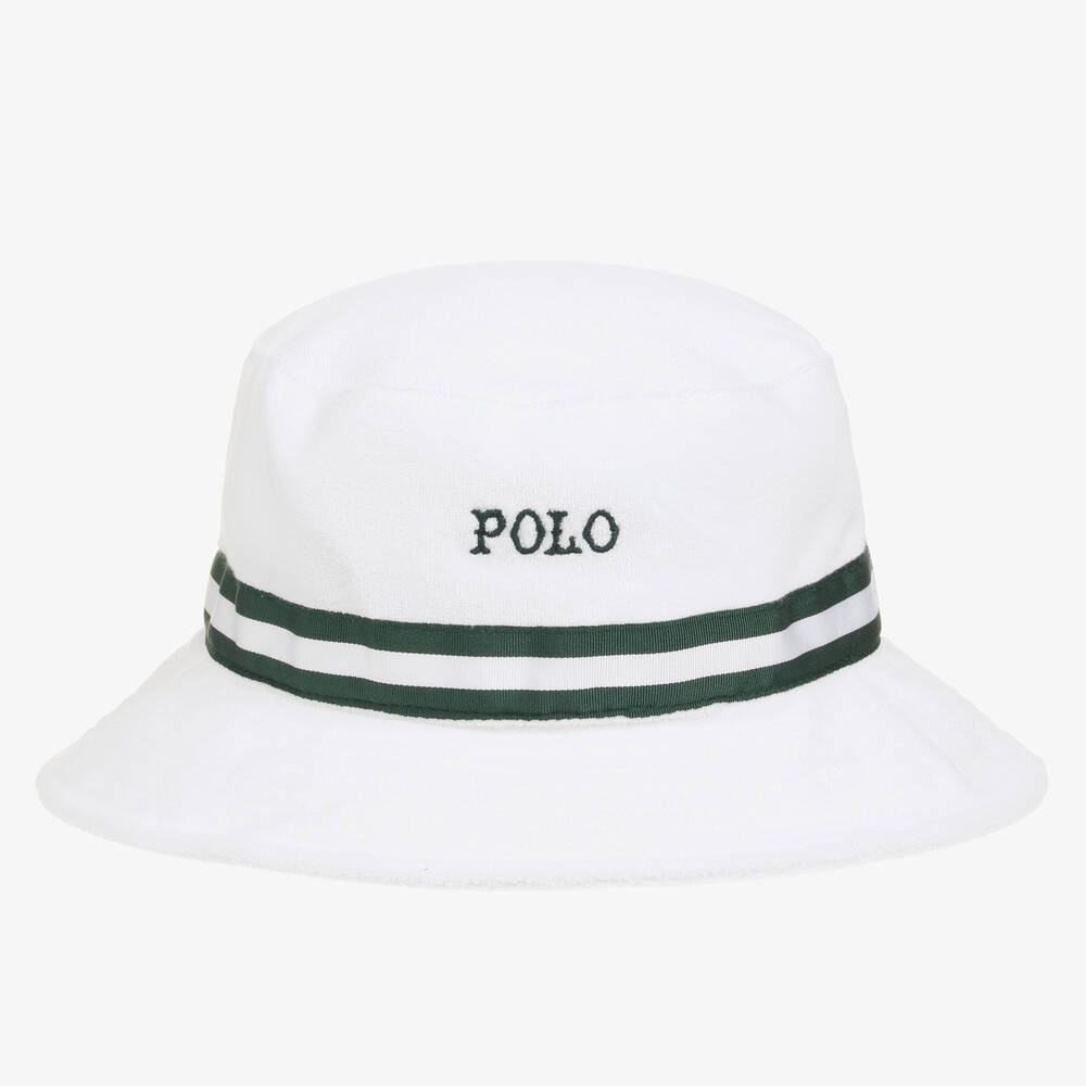 Ralph Lauren White Towelling Wimbledon Sun Hat Childrensalon Outlet