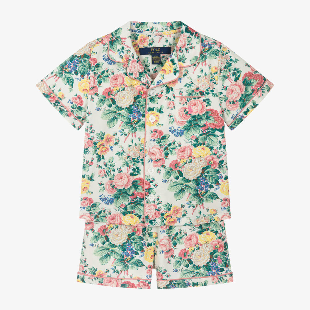 Ralph Lauren-Young Ladies Ivory Floral Sleep Set | Childrensalon Outlet