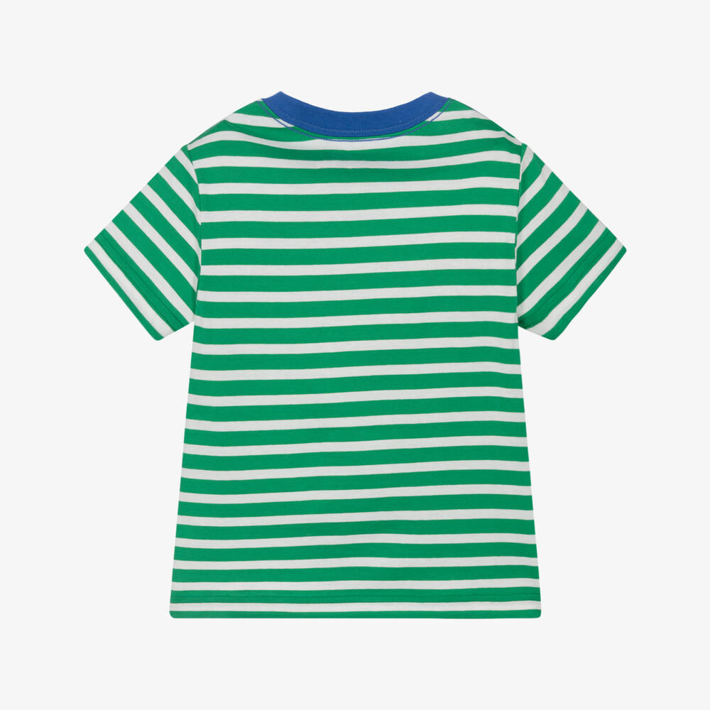 Ralph Lauren-Youthful Green Striped Cotton Tee | Childrensalon Outlet