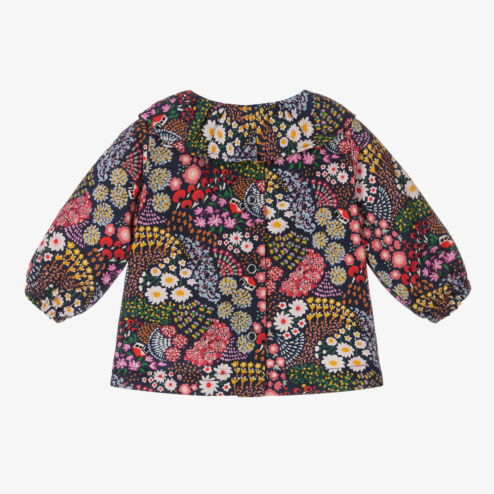 RaspberryPlum-Baby Girls Blue Floral Blouse | Childrensalon Outlet