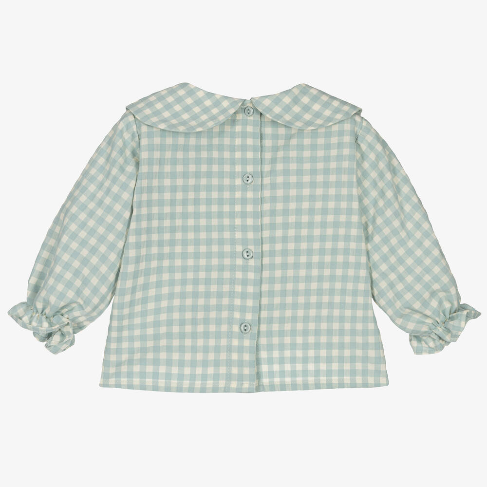 RaspberryPlum-Блузка в кремово-зеленую клетку | Childrensalon Outlet