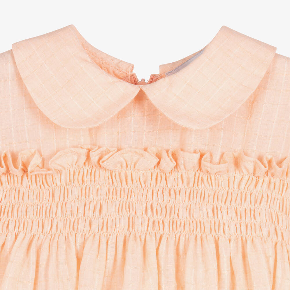 RaspberryPlum-Baby Girls Pastel Orange Cotton Dress | Childrensalon Outlet