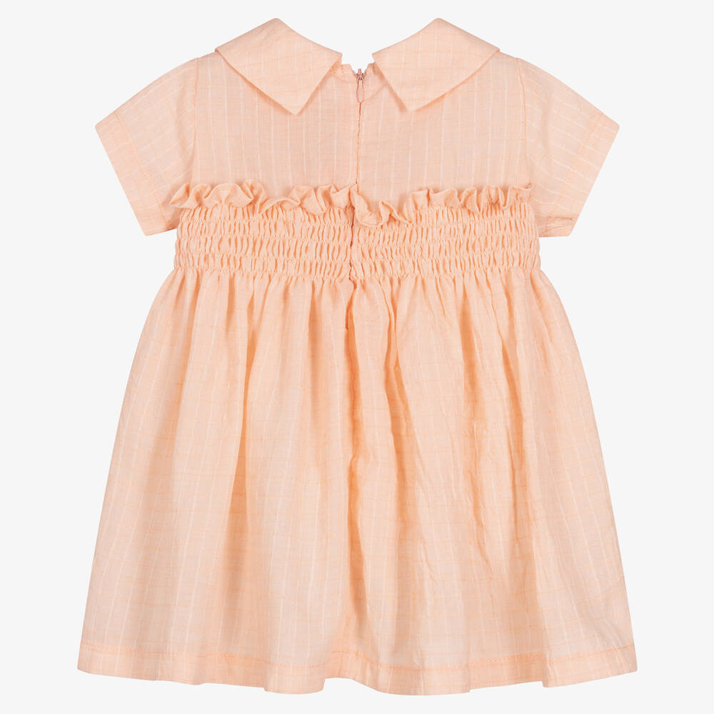 RaspberryPlum-Baby Girls Pastel Orange Cotton Dress | Childrensalon Outlet