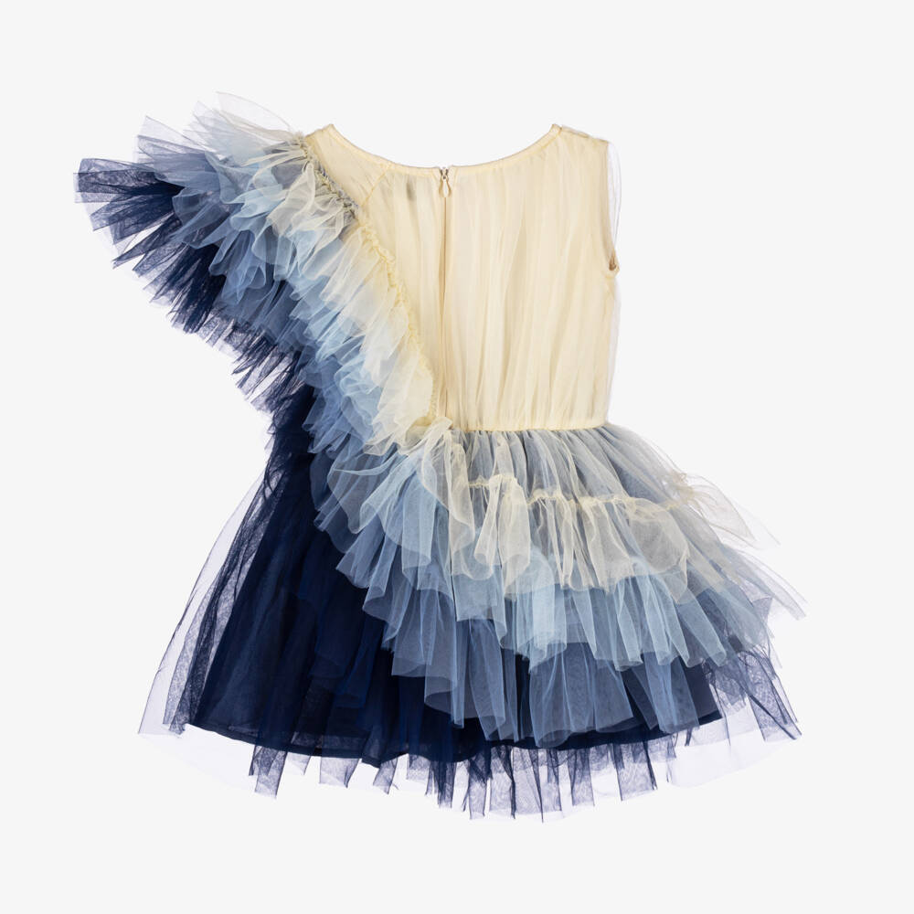 RaspberryPlum-Girls Asymmetric Blue Tulle Ensemble | Childrensalon Outlet