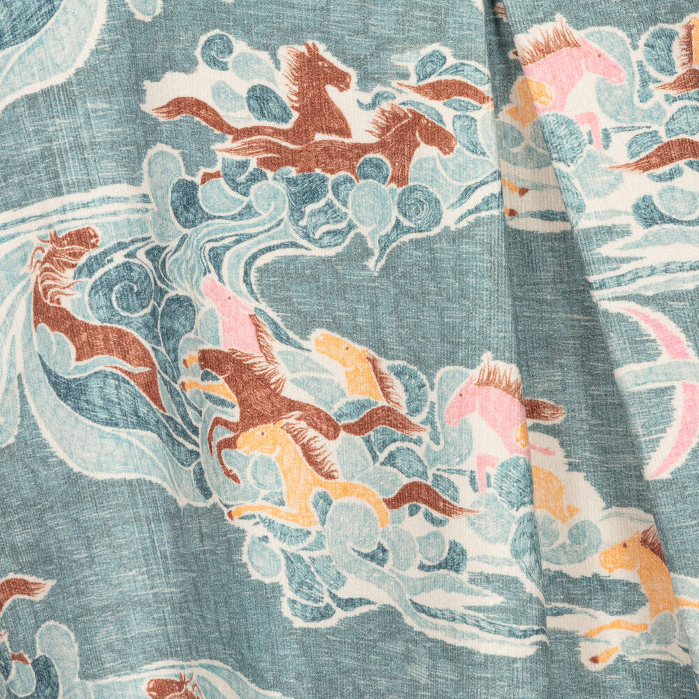 RaspberryPlum-Girls Blue Brushed Cotton Horse Dress | Childrensalon Outlet