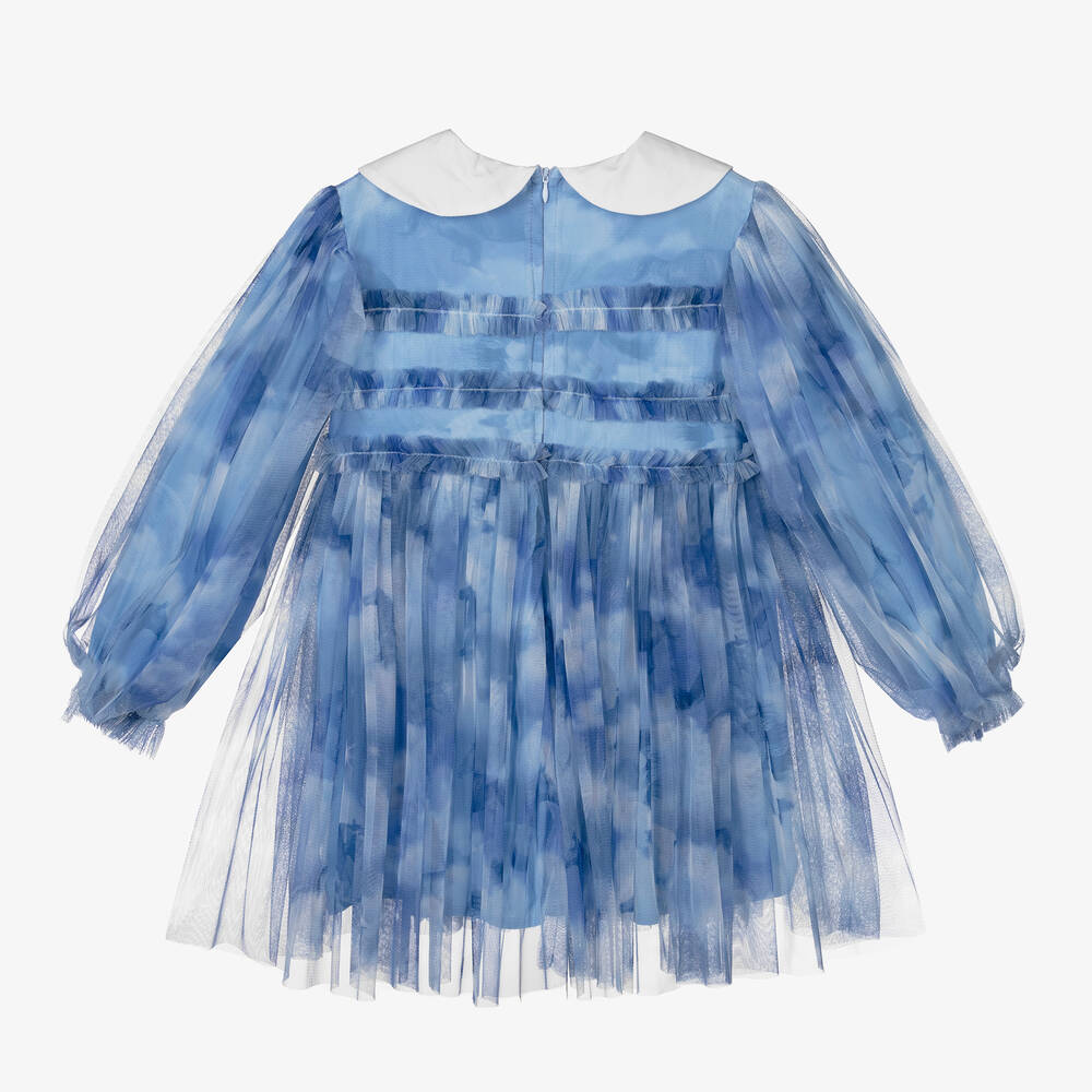 RaspberryPlum-Girls Blue Tulle Horse & Stars Dress | Childrensalon Outlet