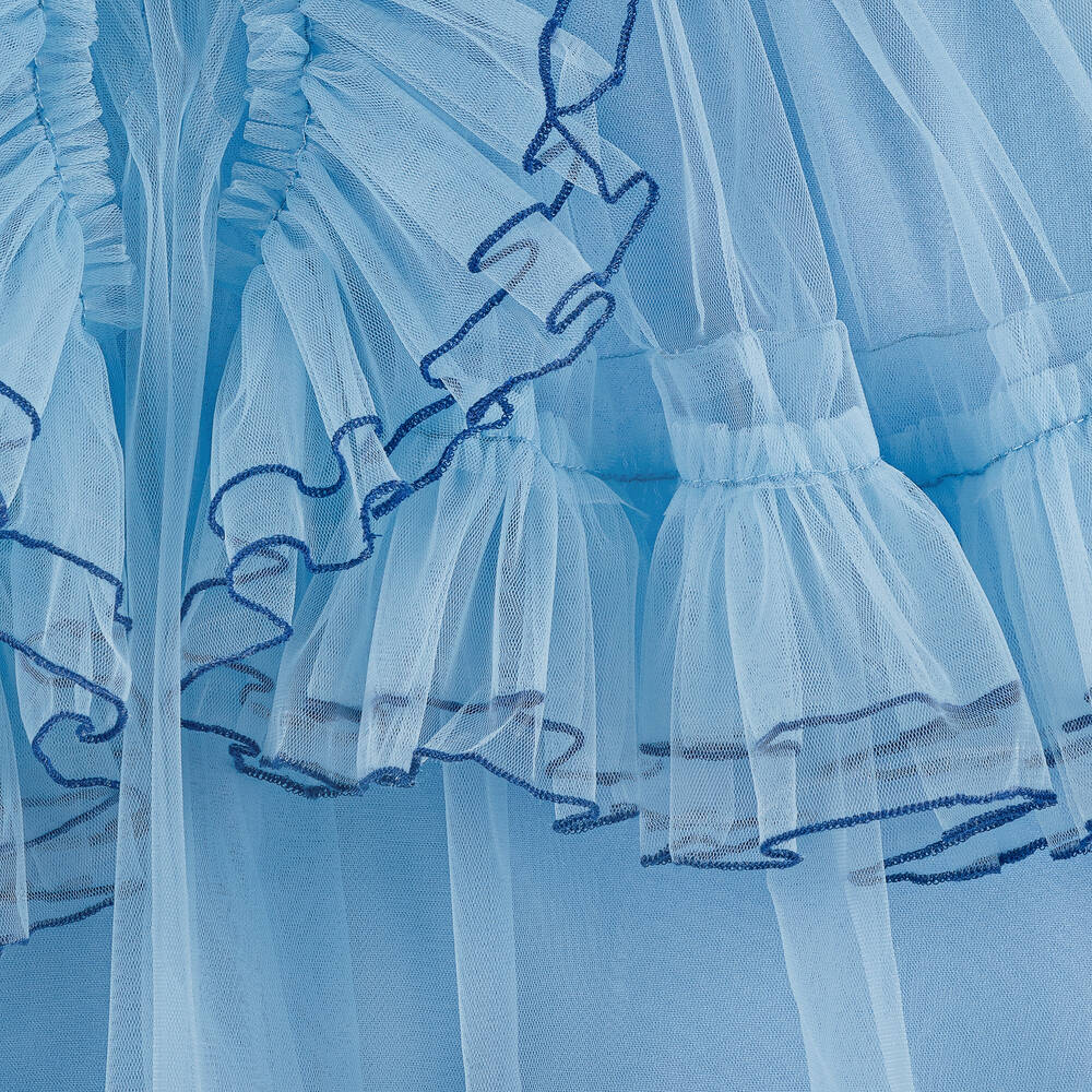 RaspberryPlum-Girls Blue Tulle Ruffle Dress | Childrensalon Outlet