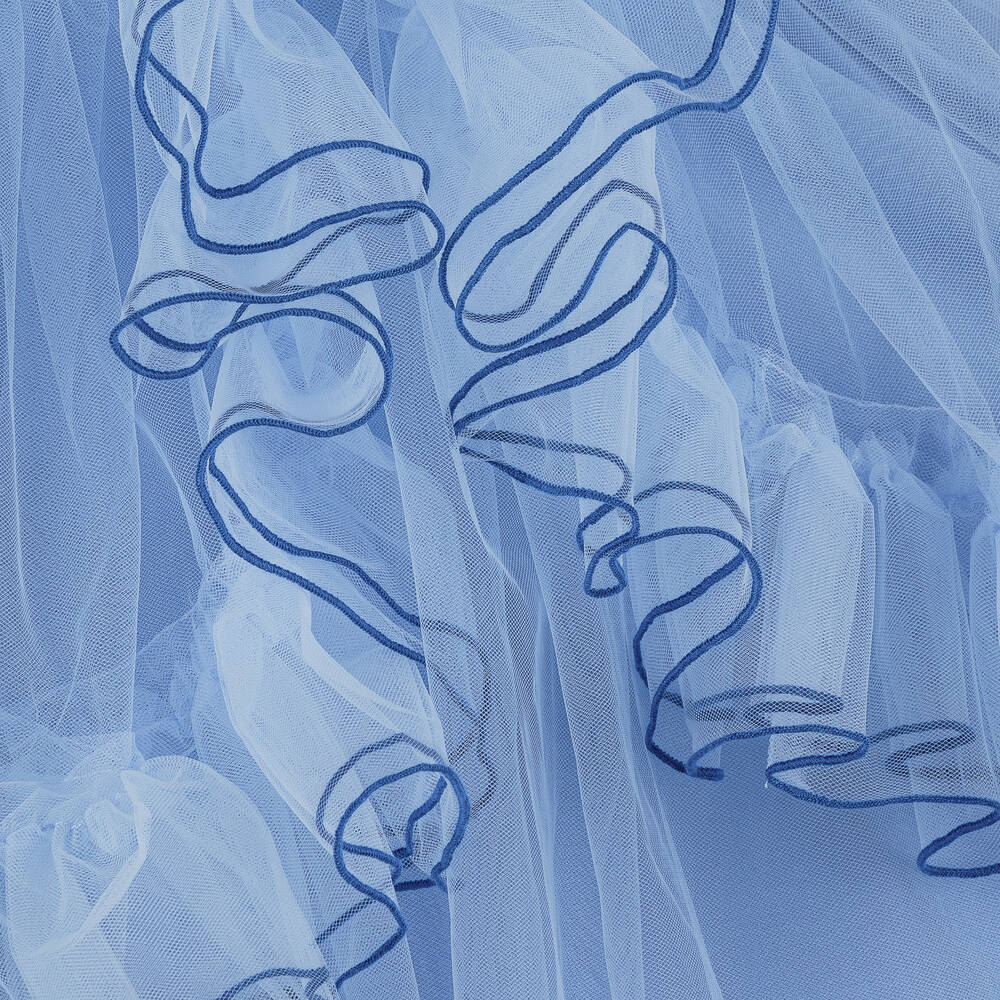 راسبيري بلام -فستان تول لون أزرق | Childrensalon Outlet