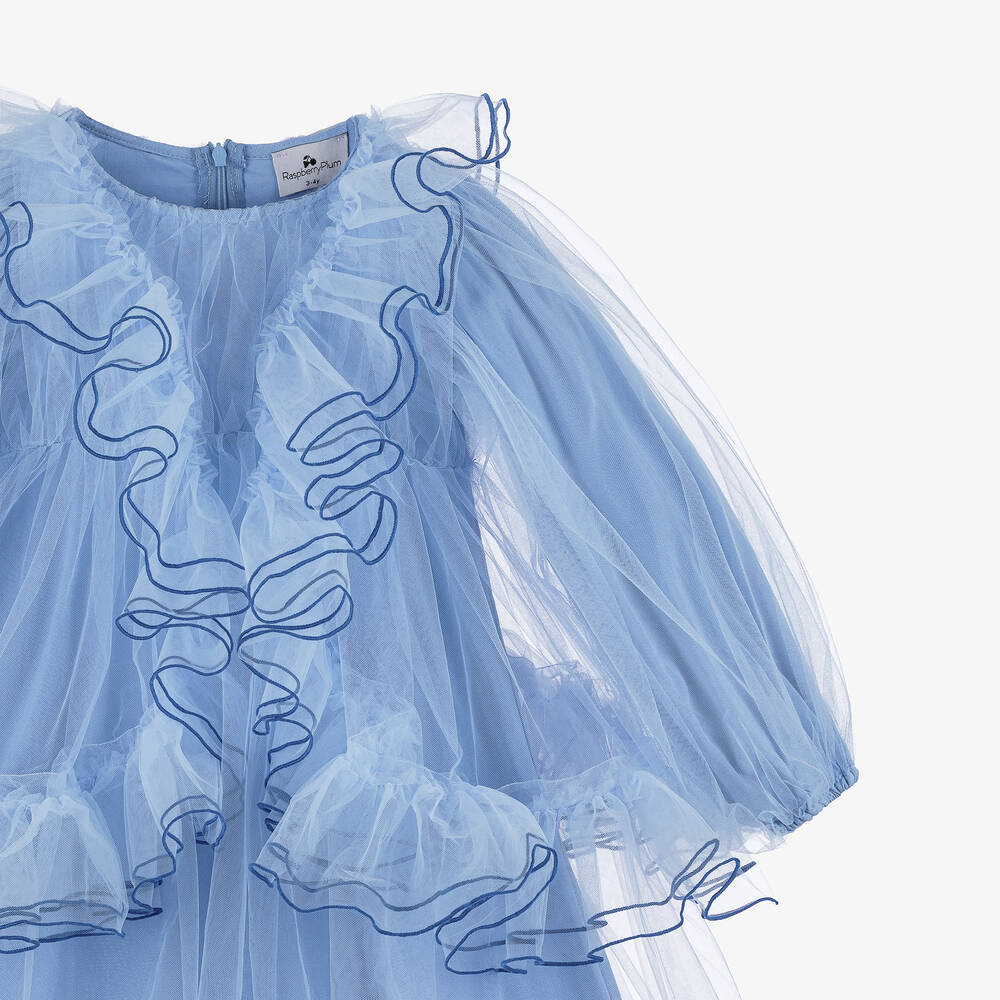 راسبيري بلام -فستان تول لون أزرق | Childrensalon Outlet