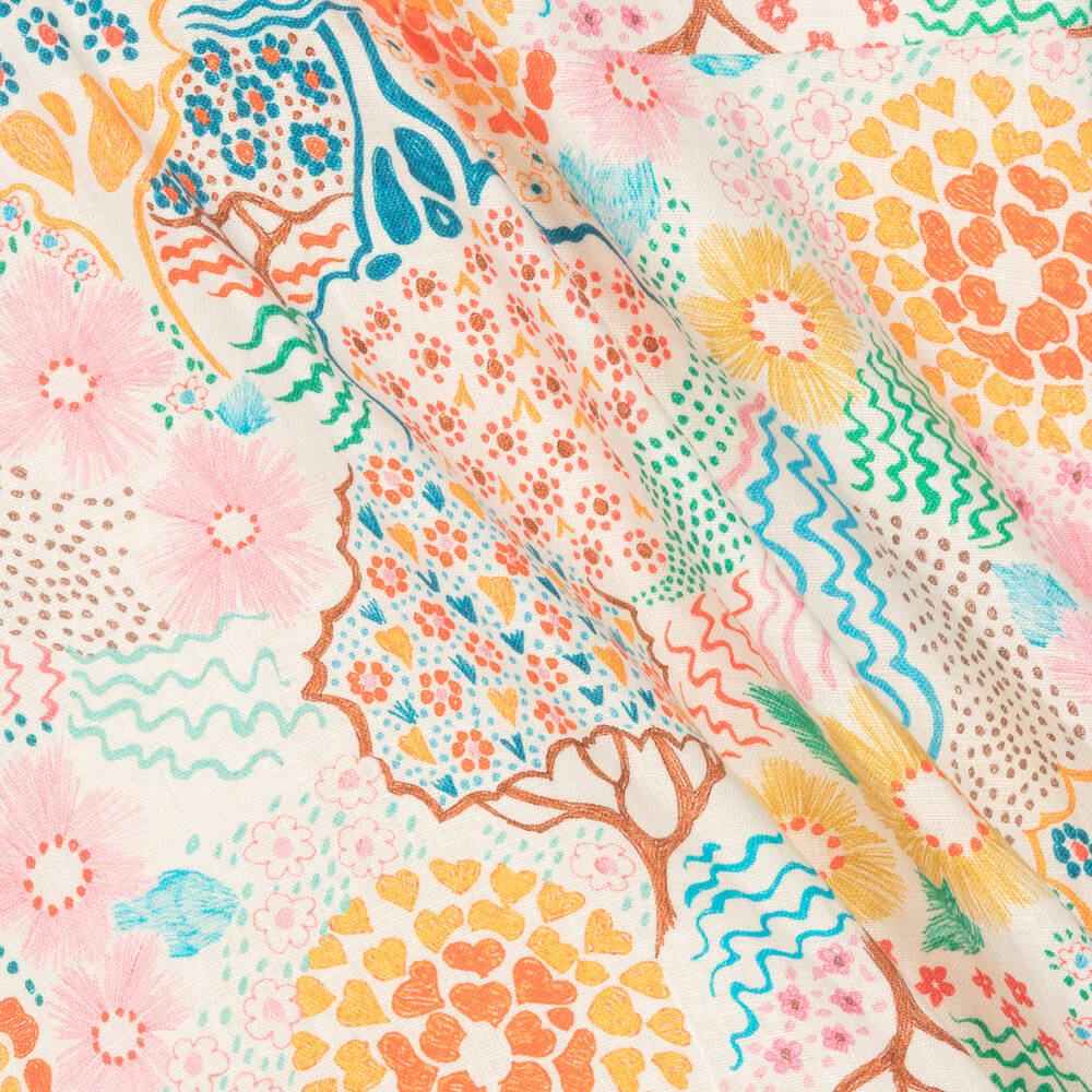 RaspberryPlum-Girls Colourful Linen Meadow Dress | Childrensalon Outlet