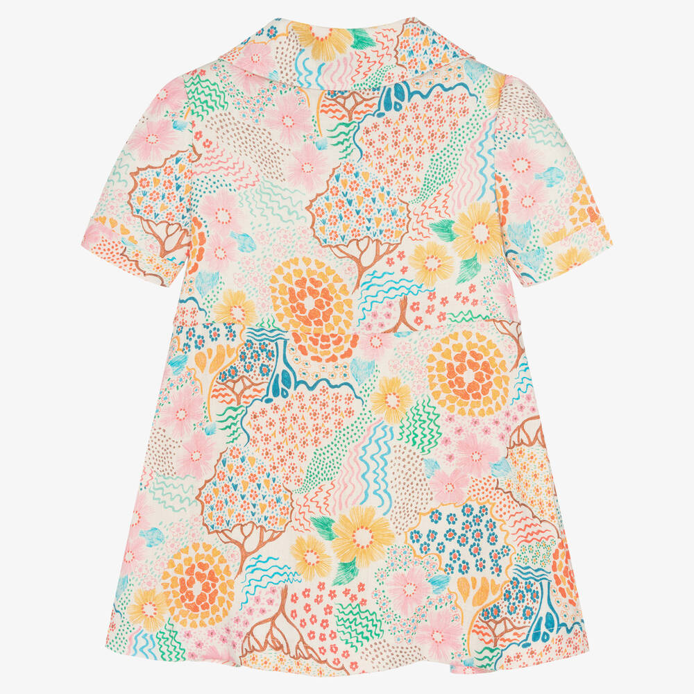 RaspberryPlum-Girls Colourful Linen Meadow Dress | Childrensalon Outlet