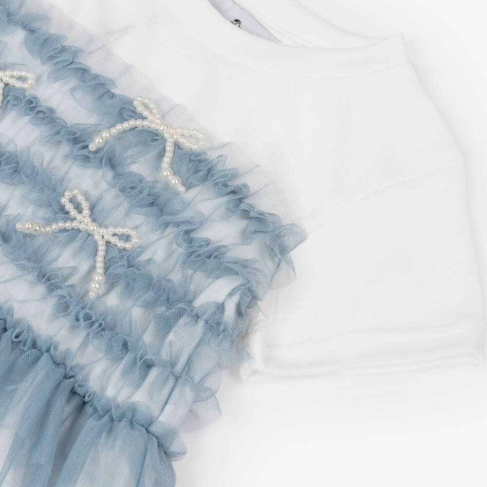 RaspberryPlum-Girls Elegant Blue Tulle Dress | Childrensalon Outlet