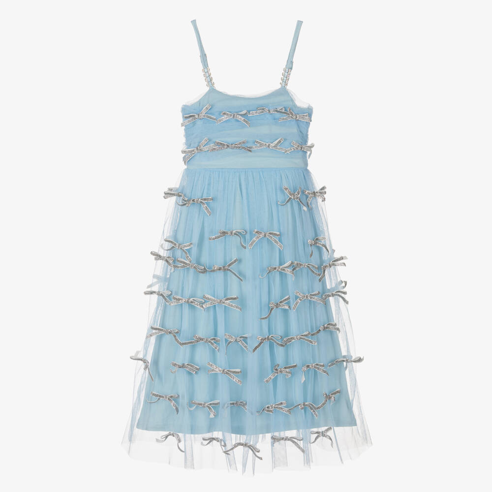 RaspberryPlum-Girls Elegant Blue Tulle Ensemble | Childrensalon Outlet