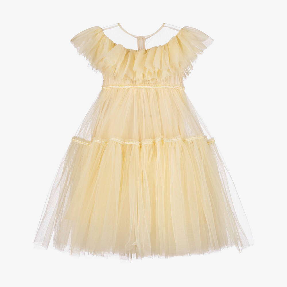 RaspberryPlum-فستان تول عاجي أنيق للبنات | Childrensalon Outlet
