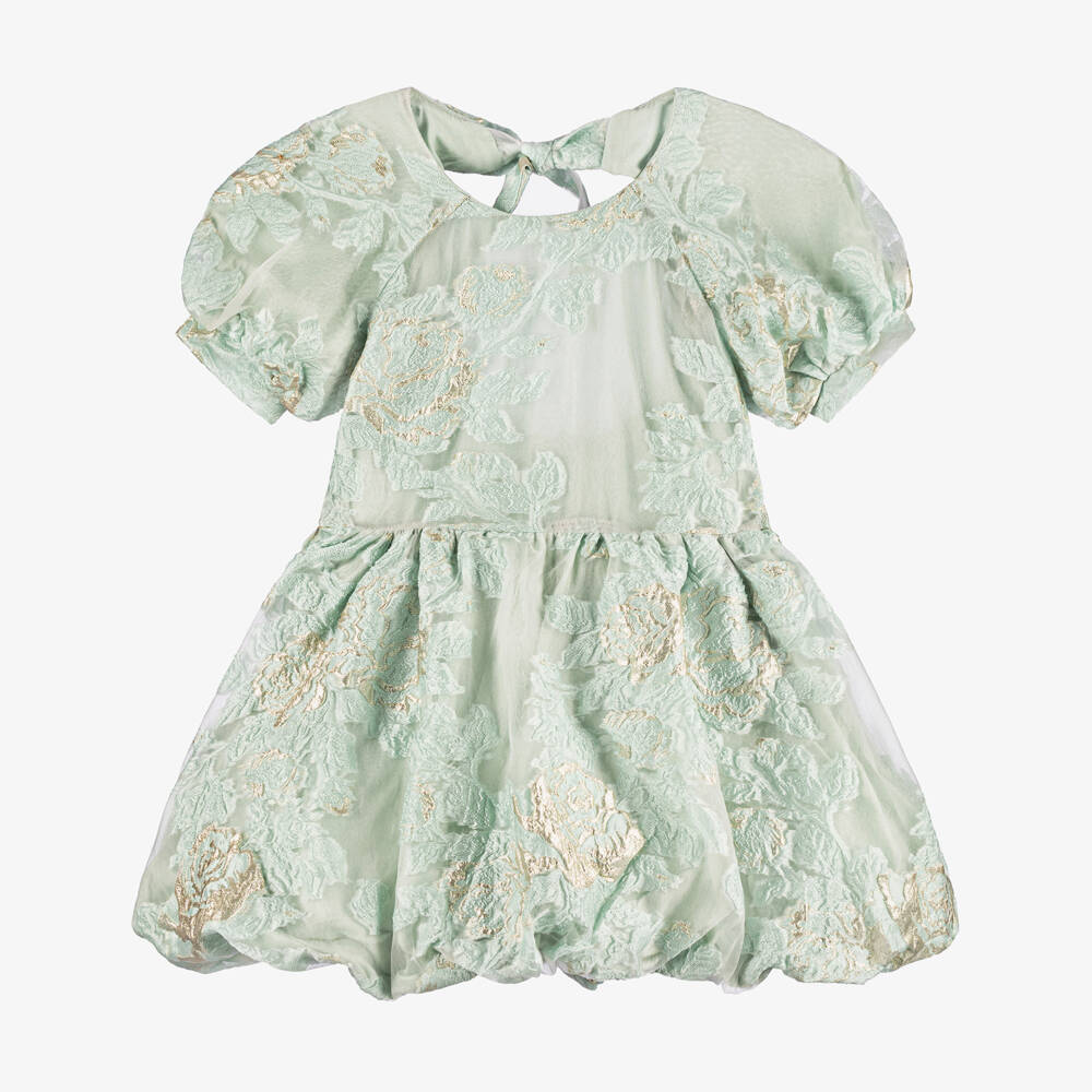 RaspberryPlum-Girls Emerald Jacquard Floral Dress | Childrensalon Outlet