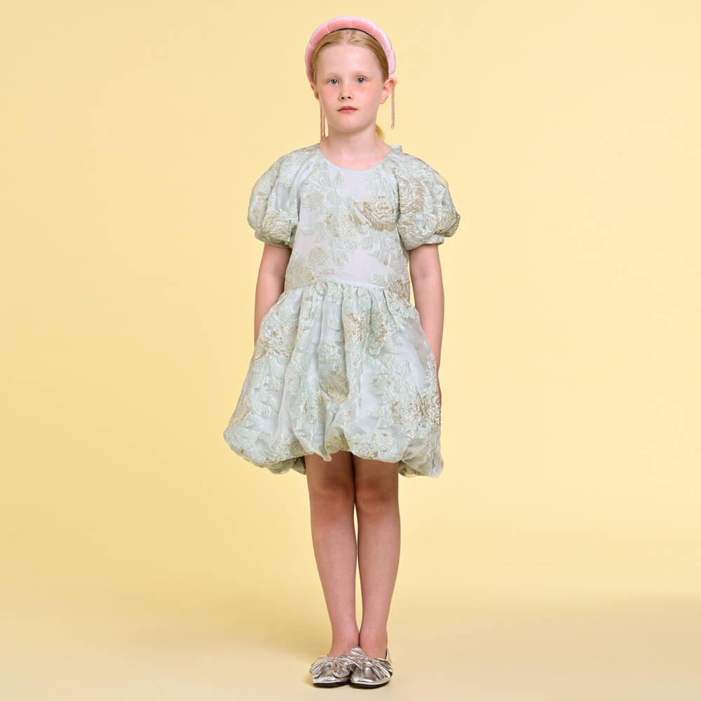RaspberryPlum-Girls Emerald Jacquard Floral Dress | Childrensalon Outlet