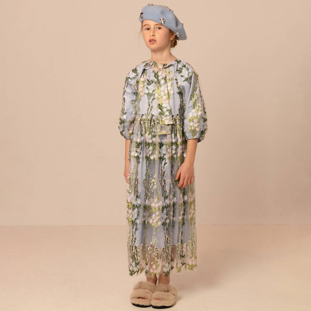 RaspberryPlum-Girls Floral Embroidered Gown | Childrensalon Outlet
