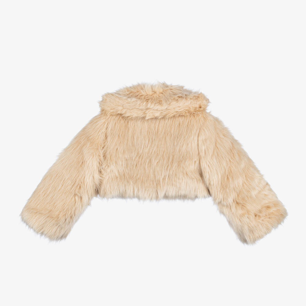 RaspberryPlum-Girls Ivory Faux Fur Jacket | Childrensalon Outlet